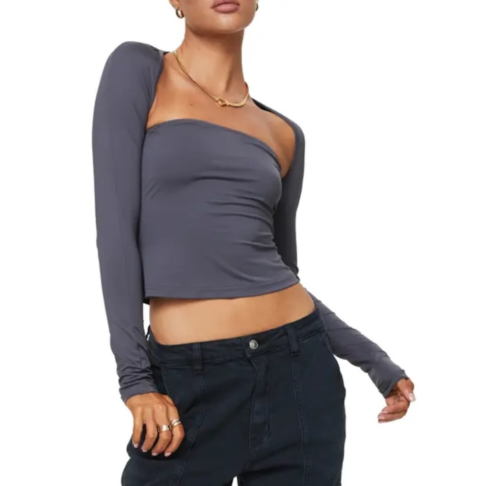 Grey Princess Polly tube top with bolero.